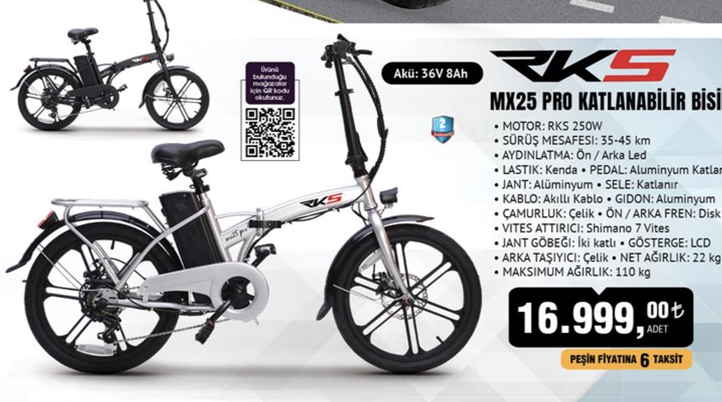 En sevilen katlanır elektrikli bisiklet BİM'de indirimde: RKS MX25 Pro